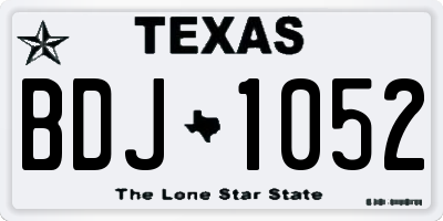TX license plate BDJ1052