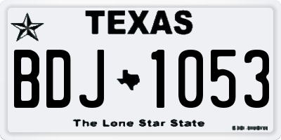 TX license plate BDJ1053