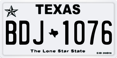 TX license plate BDJ1076