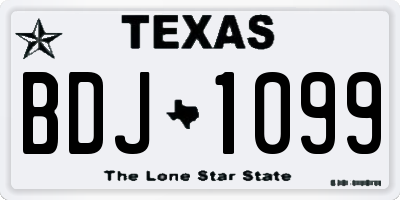 TX license plate BDJ1099