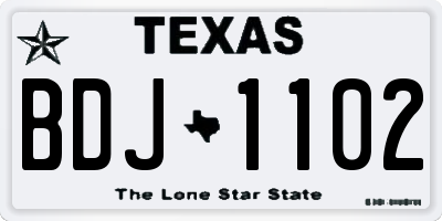 TX license plate BDJ1102