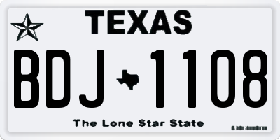 TX license plate BDJ1108