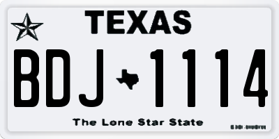 TX license plate BDJ1114