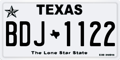 TX license plate BDJ1122