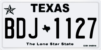TX license plate BDJ1127