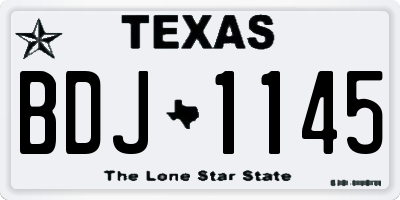 TX license plate BDJ1145