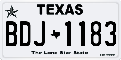 TX license plate BDJ1183