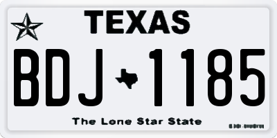 TX license plate BDJ1185