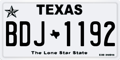 TX license plate BDJ1192