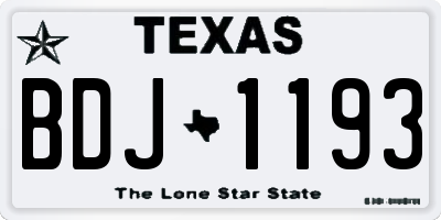 TX license plate BDJ1193