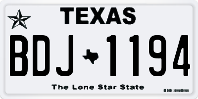 TX license plate BDJ1194