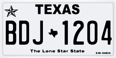 TX license plate BDJ1204