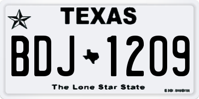 TX license plate BDJ1209