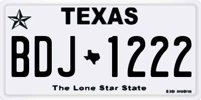 TX license plate BDJ1222
