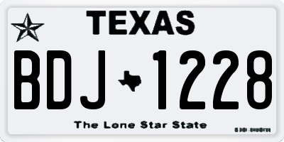 TX license plate BDJ1228