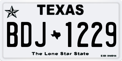 TX license plate BDJ1229