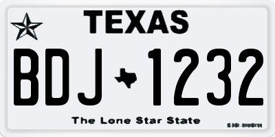 TX license plate BDJ1232