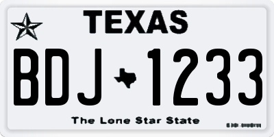 TX license plate BDJ1233