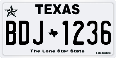 TX license plate BDJ1236
