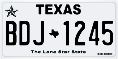 TX license plate BDJ1245