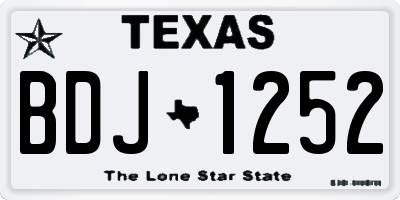 TX license plate BDJ1252