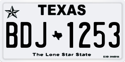 TX license plate BDJ1253