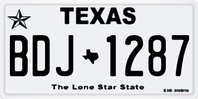 TX license plate BDJ1287