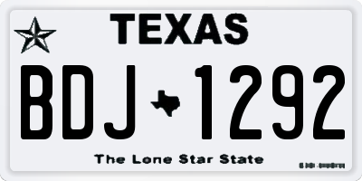 TX license plate BDJ1292