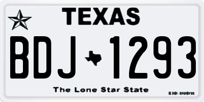 TX license plate BDJ1293