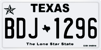 TX license plate BDJ1296