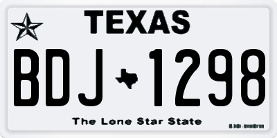 TX license plate BDJ1298