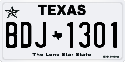 TX license plate BDJ1301