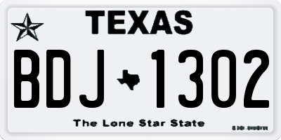 TX license plate BDJ1302