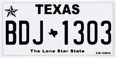 TX license plate BDJ1303