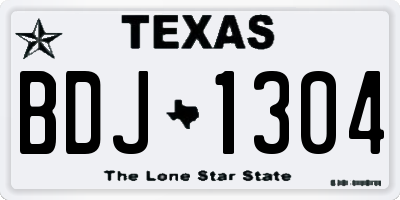 TX license plate BDJ1304