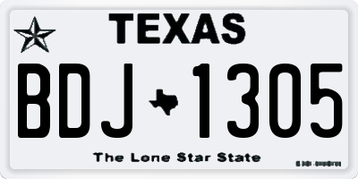 TX license plate BDJ1305