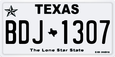 TX license plate BDJ1307