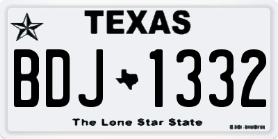 TX license plate BDJ1332