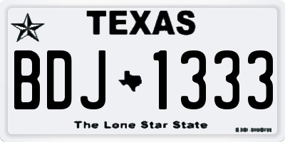 TX license plate BDJ1333