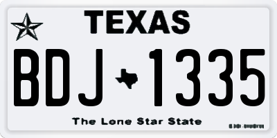 TX license plate BDJ1335
