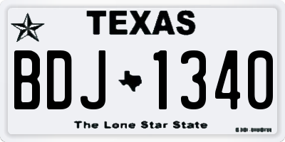TX license plate BDJ1340