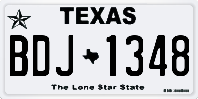 TX license plate BDJ1348