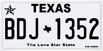 TX license plate BDJ1352