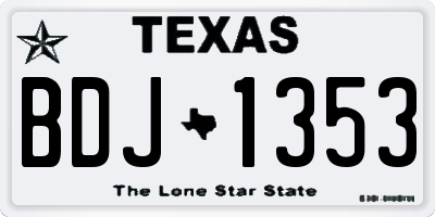 TX license plate BDJ1353