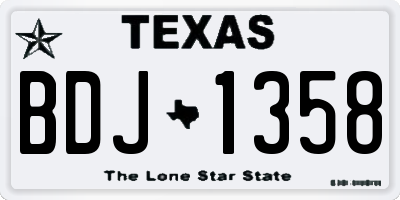TX license plate BDJ1358