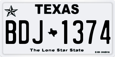 TX license plate BDJ1374
