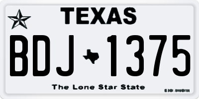TX license plate BDJ1375