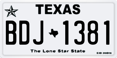 TX license plate BDJ1381