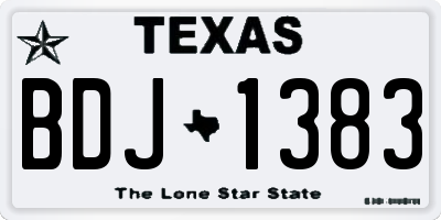 TX license plate BDJ1383