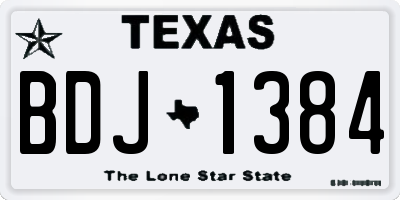 TX license plate BDJ1384